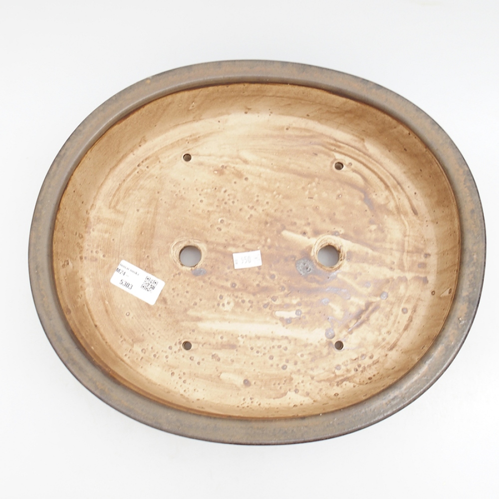 Cuenco bonsái de cerámica 32,5 x 28,5 x 7,5 cm, marrón