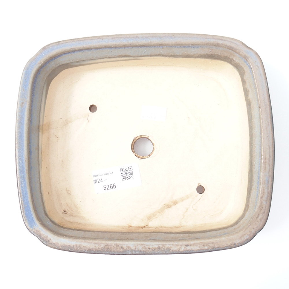 Cuenco bonsái de cerámica 19,5 x 16,5 x 6 cm, color azul