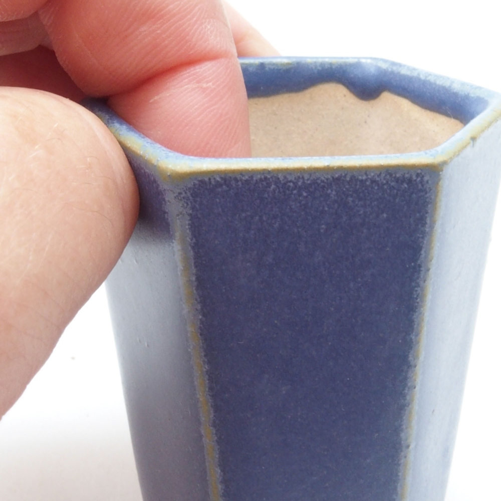 Cuenco mini bonsái 4,5 x 4,5 x 6,5 cm, color azul
