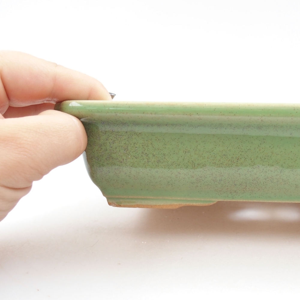 Cuenco bonsái de cerámica 22 x 17 x 5 cm, verde