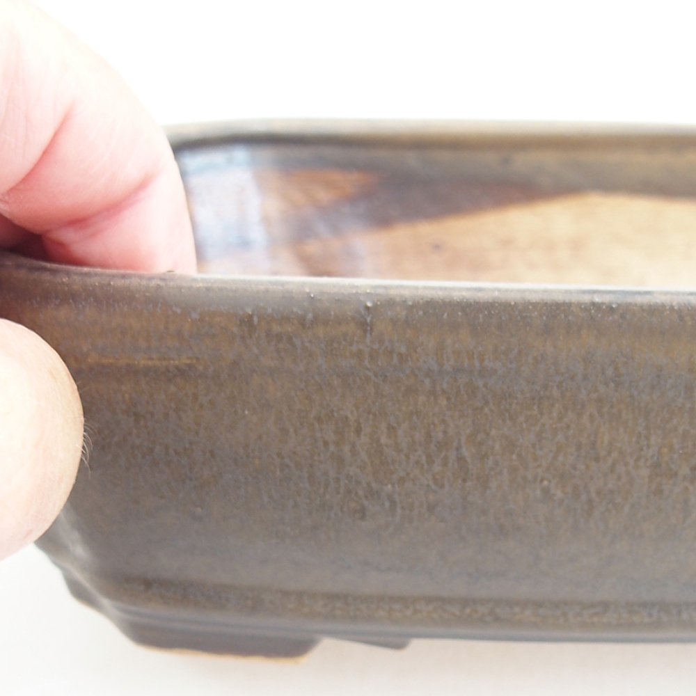 Cuenco bonsái de cerámica 21 x 18 x 6 cm, marrón