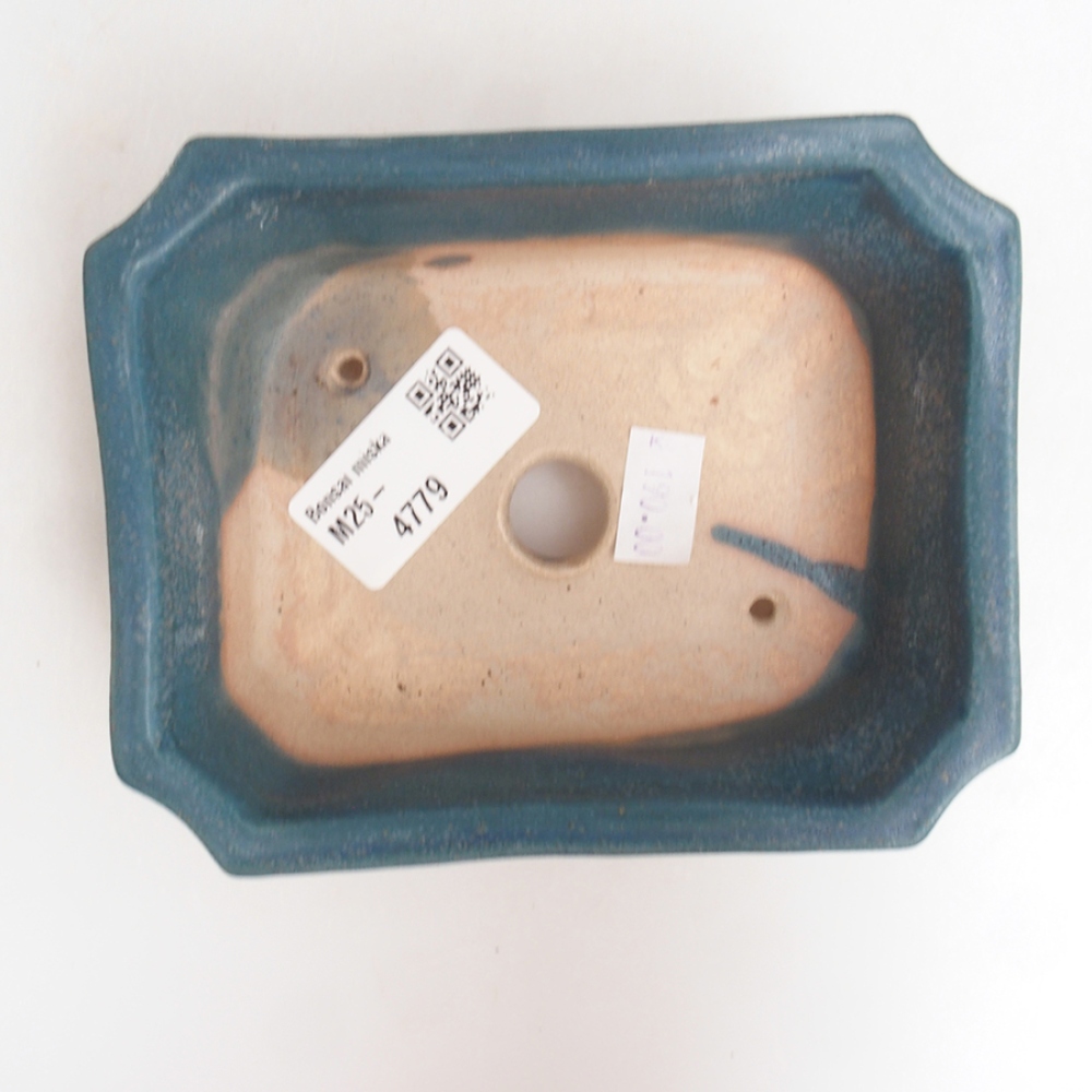 Cuenco bonsái de cerámica 13 x 10,5 x 4 cm, color azul