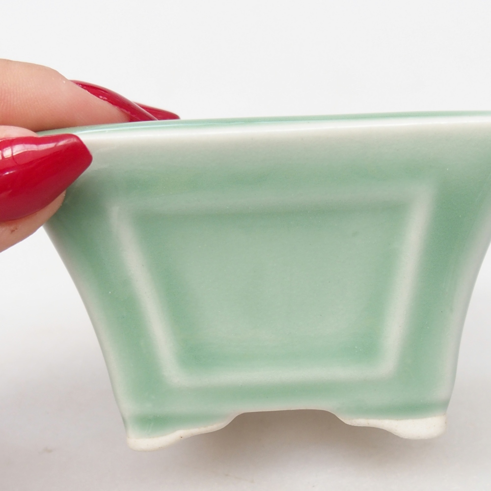 Cuenco bonsái de cerámica 8,5 x 8,5 x 5 cm, verde