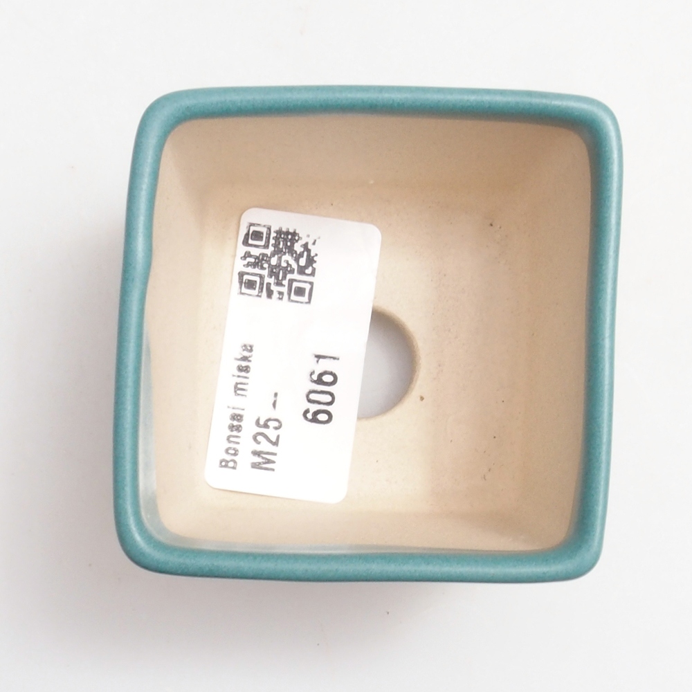 Cuenco bonsái de cerámica 6,5 x 5,5 x 4 cm, color azul