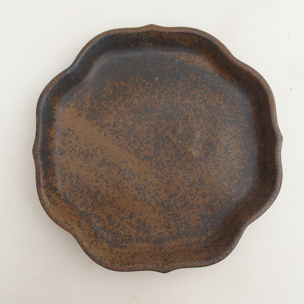 Cuenco de cerámica H06 - 14 x 14 x 1,5 cm - marrón