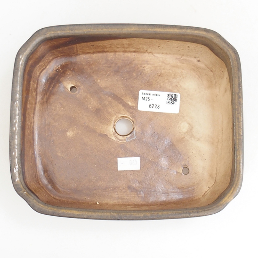 Cuenco bonsái de cerámica 21 x 18 x 6 cm, marrón