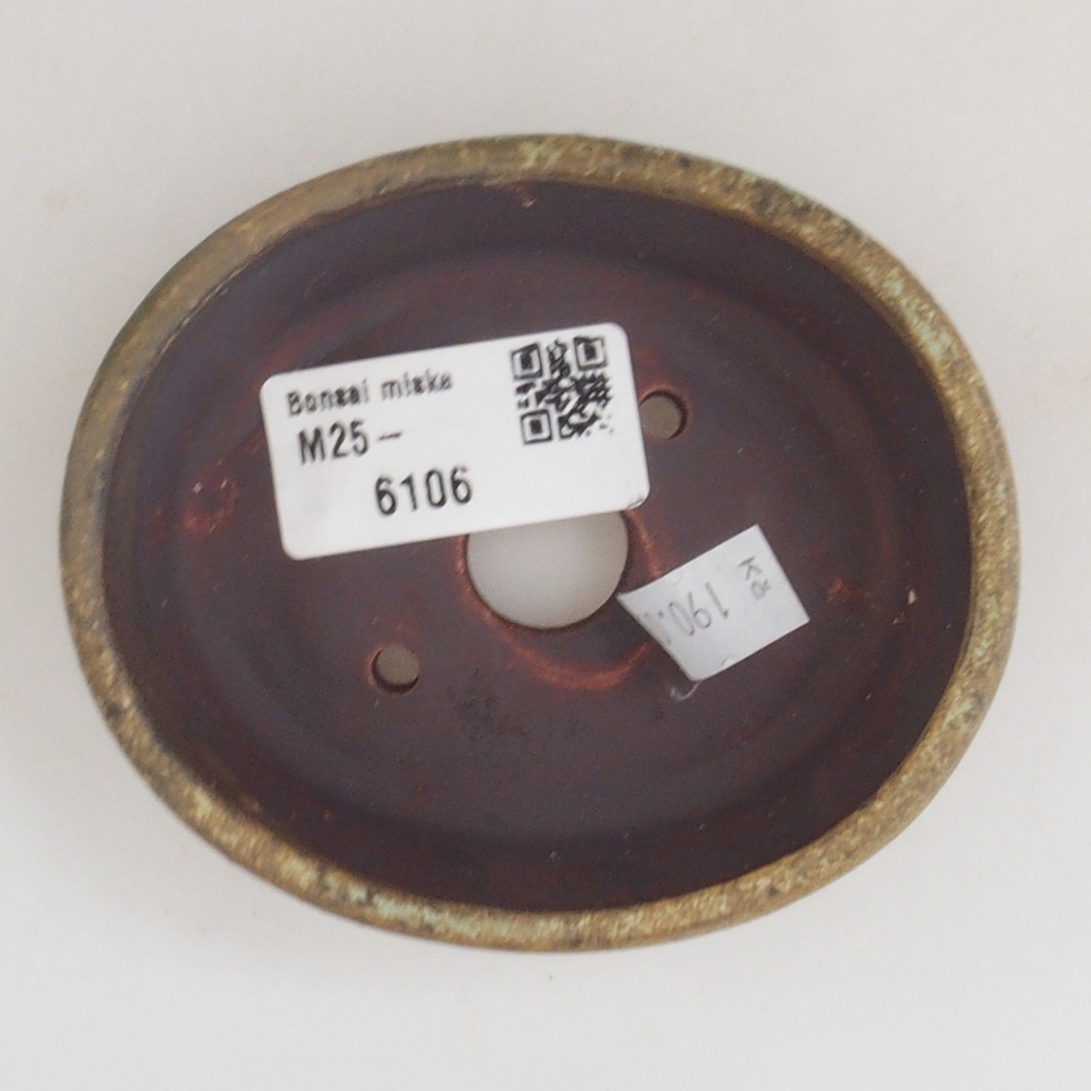 Cuenco bonsái de cerámica 10 x 8,5 x 4 cm, marrón