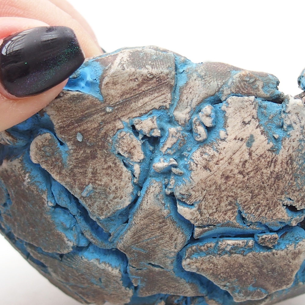 Concha de cerámica 11 x 11 x 7,5 cm , color azul