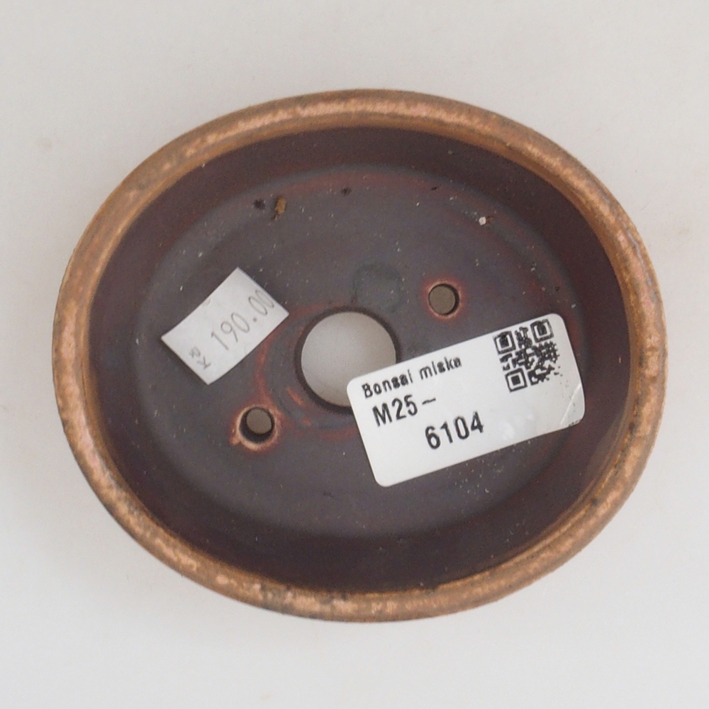 Cuenco bonsái de cerámica 10 x 8,5 x 4 cm, marrón