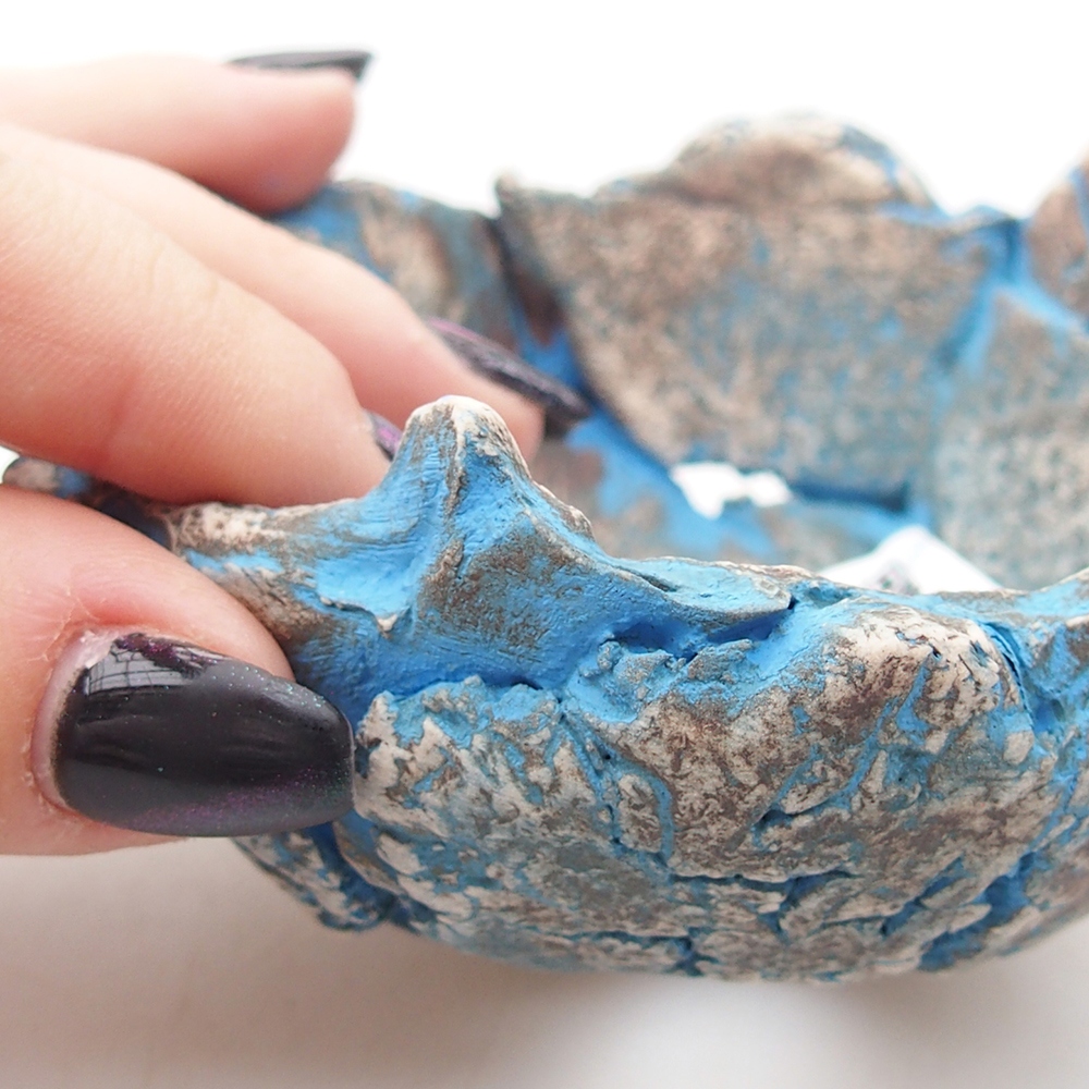 Concha de cerámica 9 x 9 x 6 cm , color azul