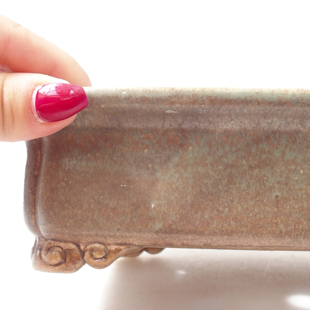 Cuenco bonsái de cerámica 19,5 x 16,5 x 6 cm, verde