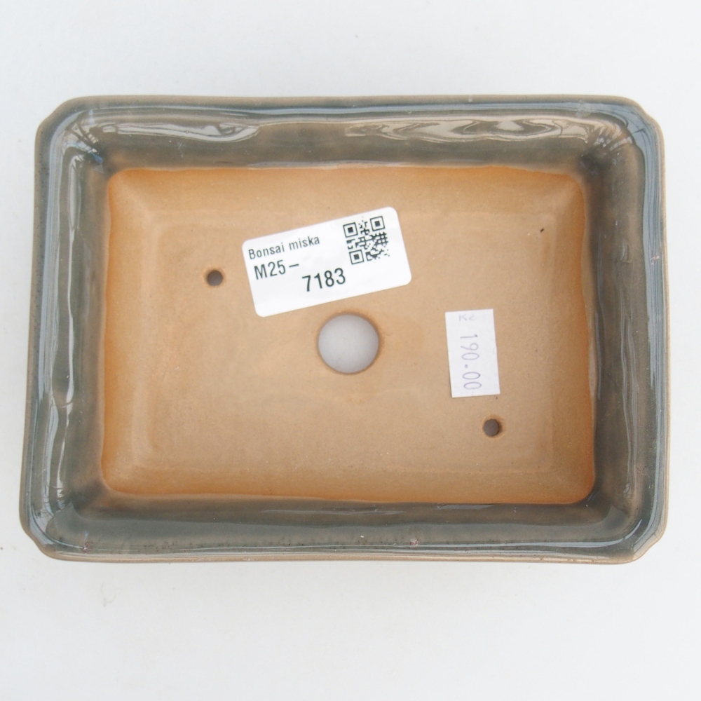 Cuenco bonsái de cerámica 14 x 10,5 x 4 cm, gris