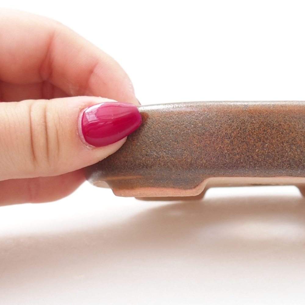 Cuenco bonsái de cerámica 11,5 x 9 x 2,5 cm, marrón