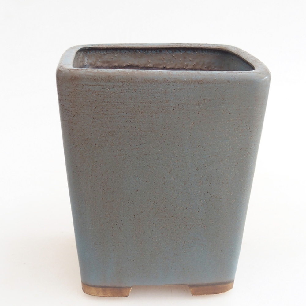 Cuenco bonsái de cerámica 10 x 10 x 12 cm, color azul
