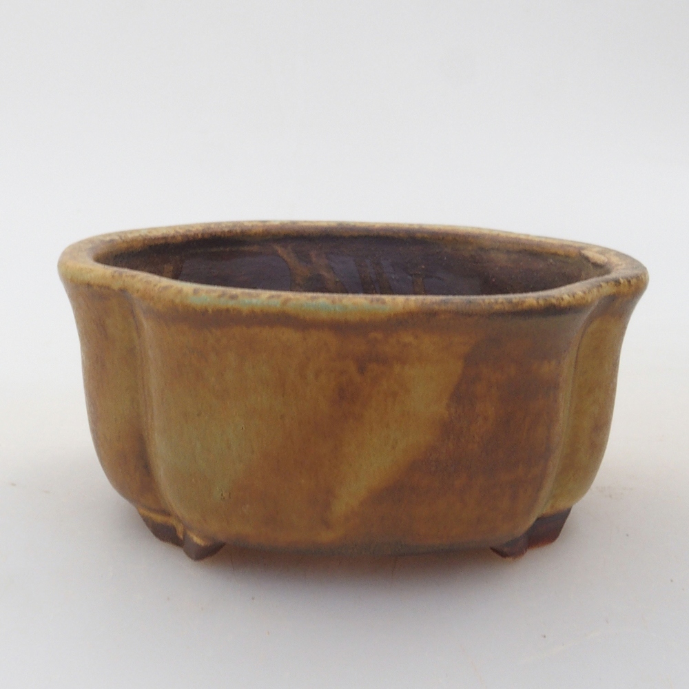 Cuenco bonsái de cerámica 10 x 8,5 x 4 cm, marrón