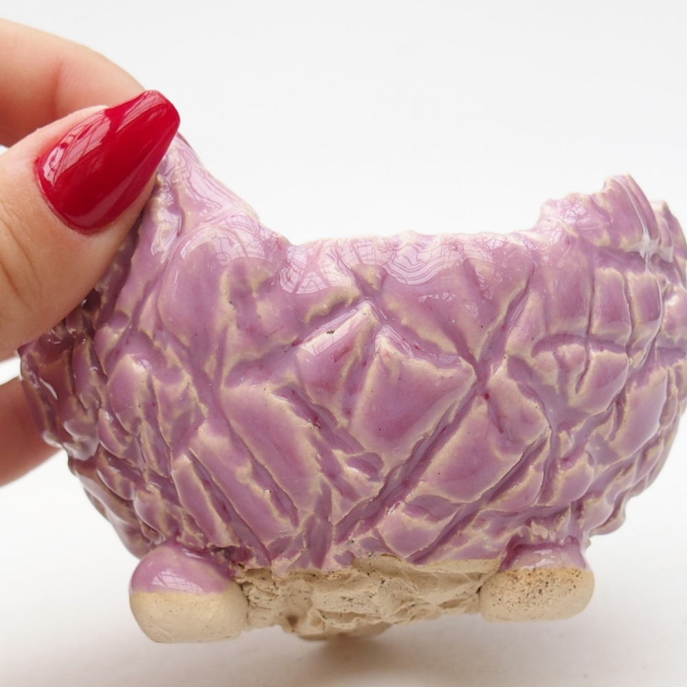 Concha de cerámica 9 x 9 x 6,5 cm , color morado