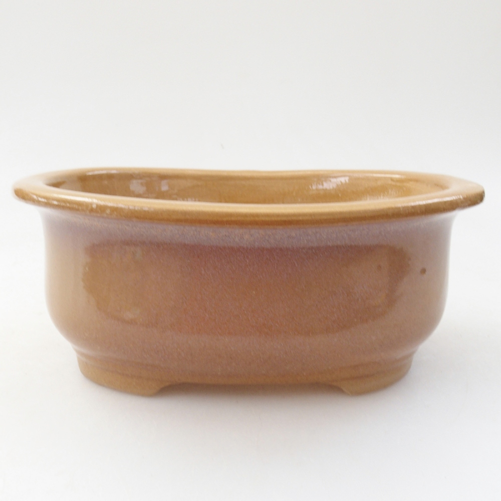 Cuenco bonsái de cerámica 15,5 x 12 x 5,5 cm, color beige