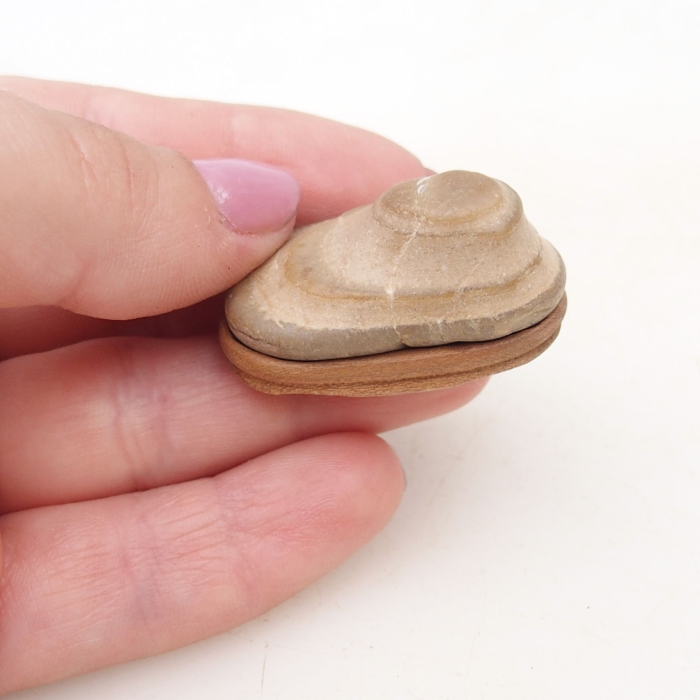 Suiseki - Piedra con DAI (base de madera)