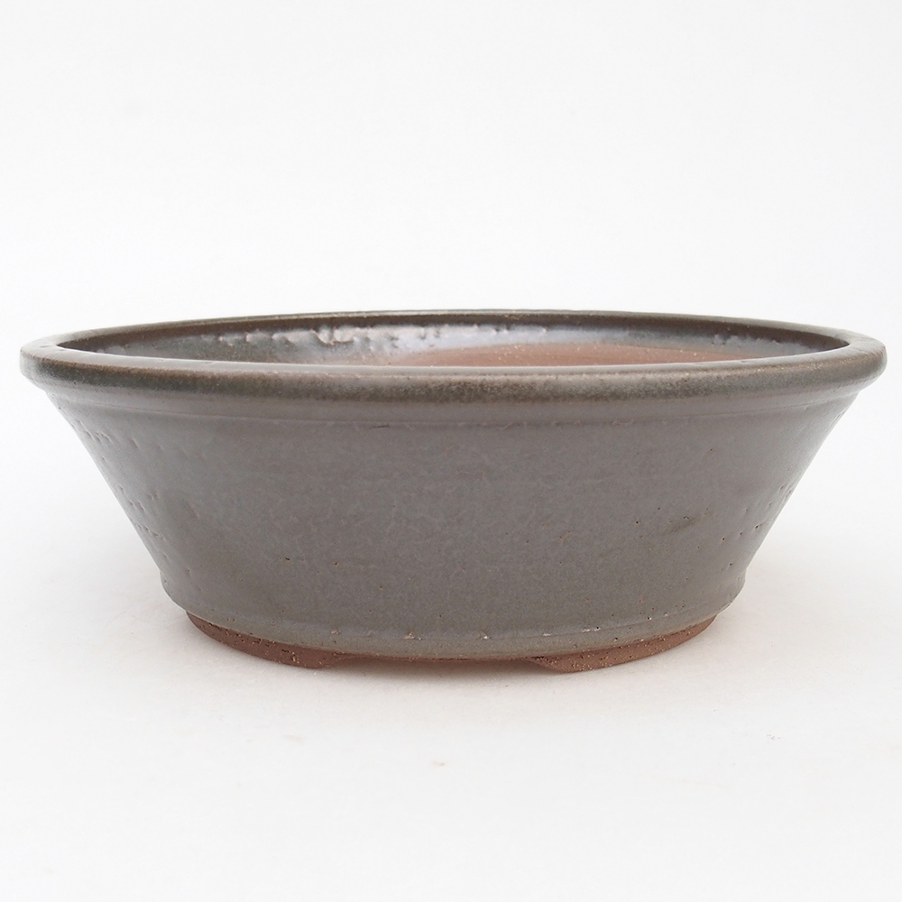 Cuenco bonsái de cerámica 19 x 19 x 6,5 cm, color metálico