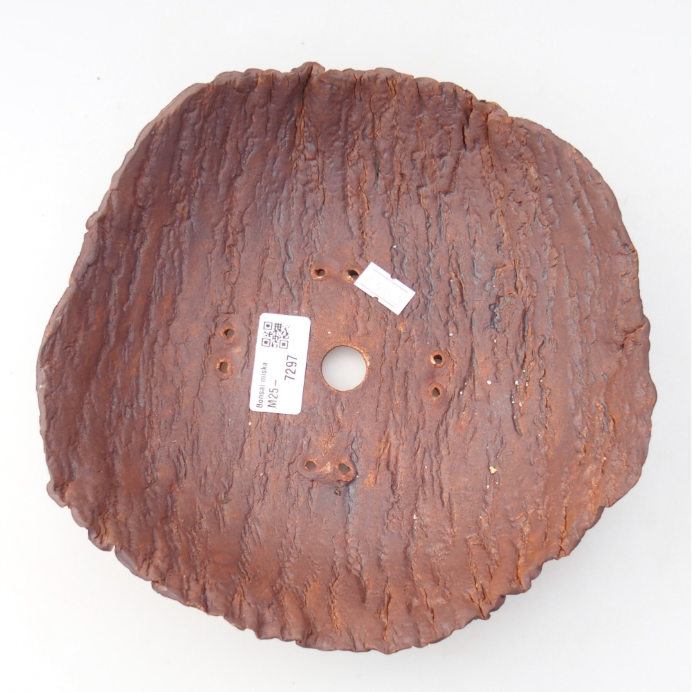 Concha de cerámica 29 x 21 x 7 cm , color marrón