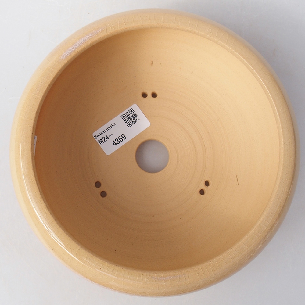 Cuenco bonsái de cerámica 18 x 18 x 6 cm, color beige