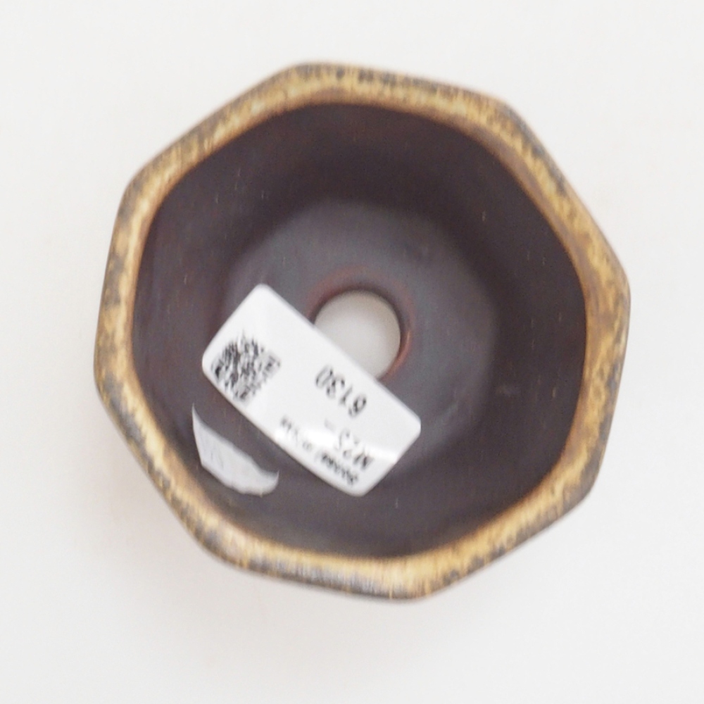 Cuenco bonsái de cerámica 10 x 8,5 x 4 cm, marrón