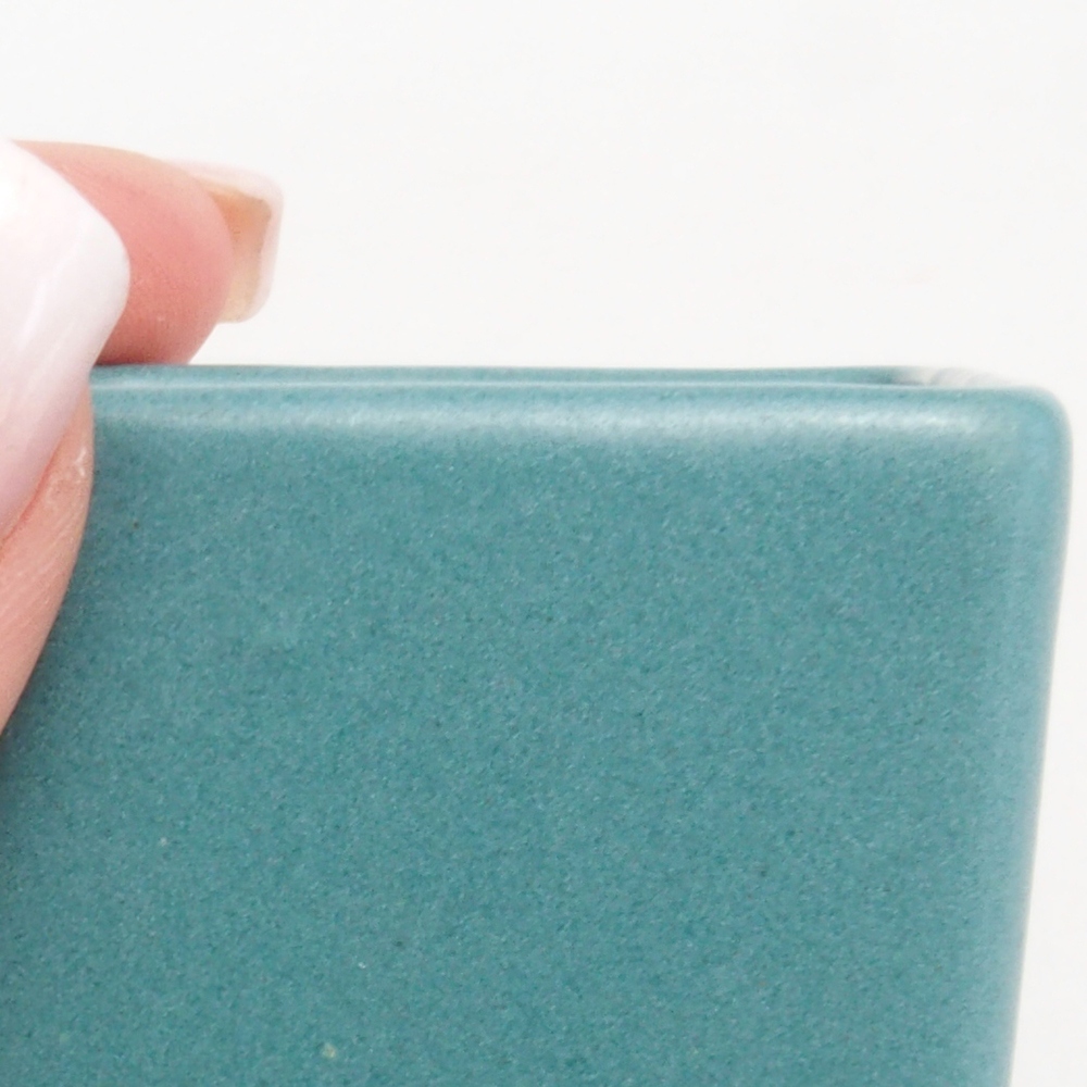 Cuenco bonsái de cerámica 6,5 x 5,5 x 4 cm, color azul