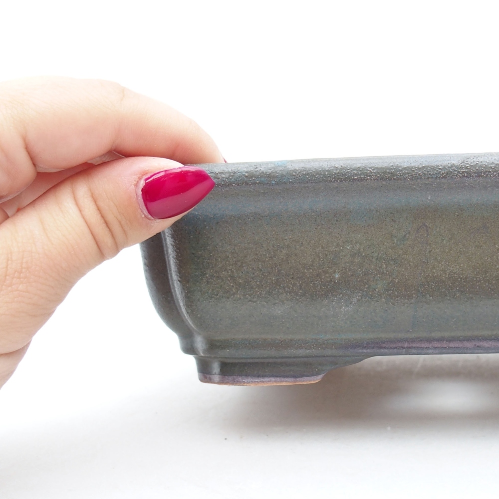 Cuenco bonsái de cerámica 18 x 13,5 x 5 cm, gris