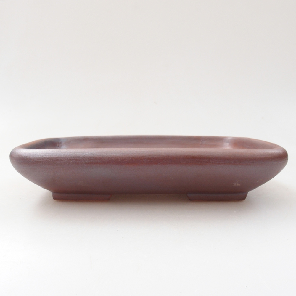 Cuenco bonsái de cerámica 17 x 13,5 x 3,5 cm, color metálico