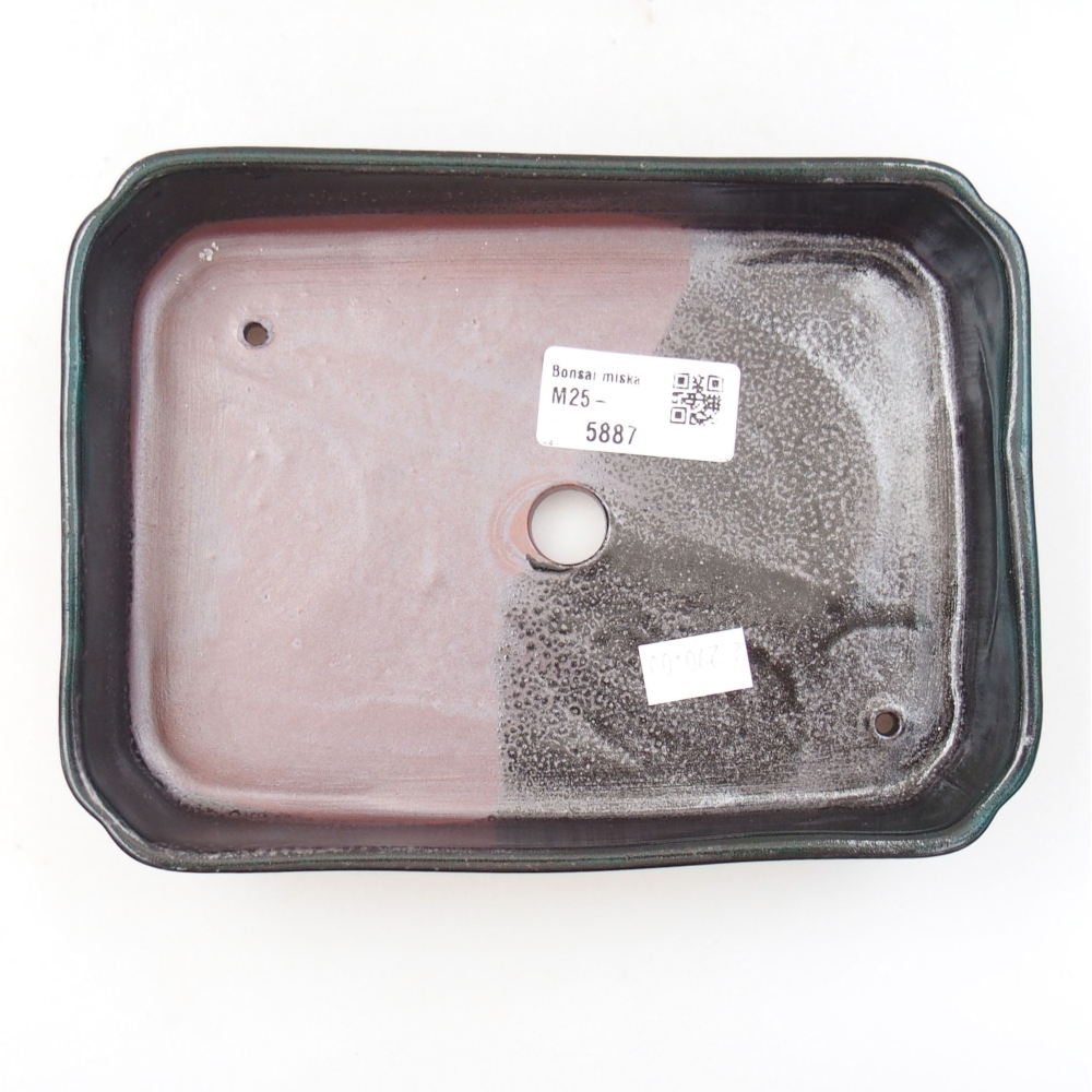 Cuenco bonsái de cerámica 22 x 17 x 5 cm, verde