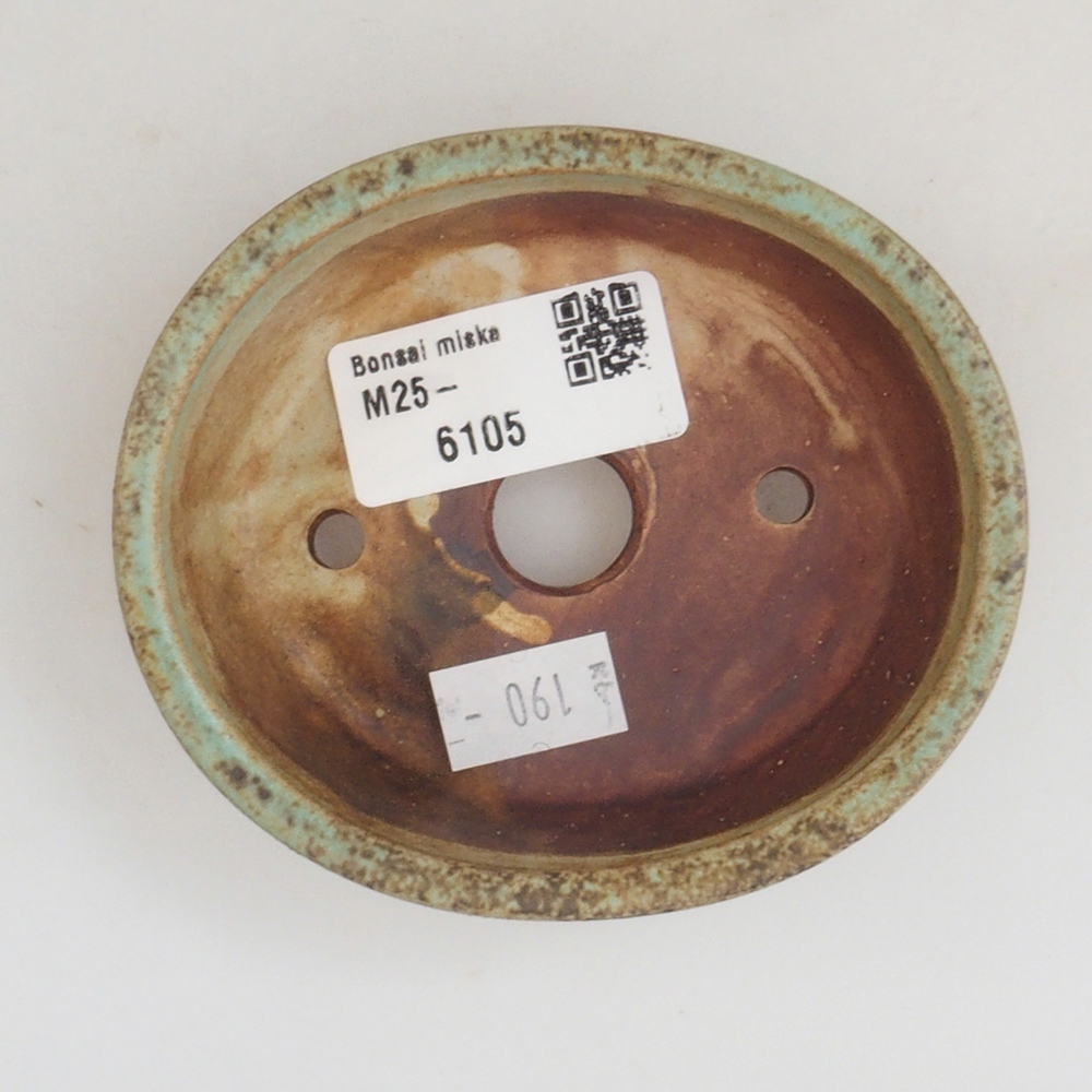 Cuenco bonsái de cerámica 10 x 8,5 x 4 cm, marrón