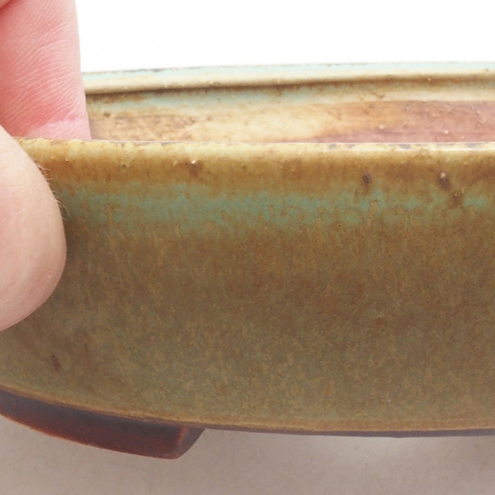 Cuenco bonsái de cerámica 10 x 8,5 x 4 cm, marrón