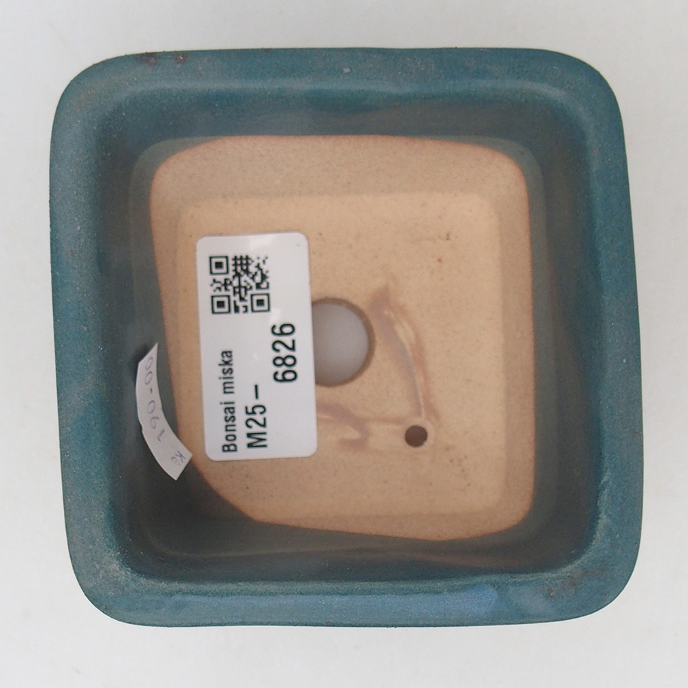Cuenco bonsái de cerámica 8,5 x 8,5 x 5 cm, color azul