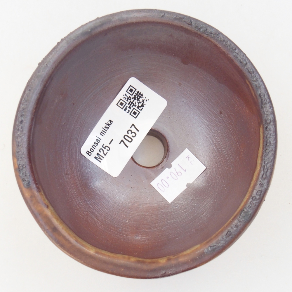 Cuenco bonsái de cerámica 9,5 x 9,5 x 5 cm, marrón