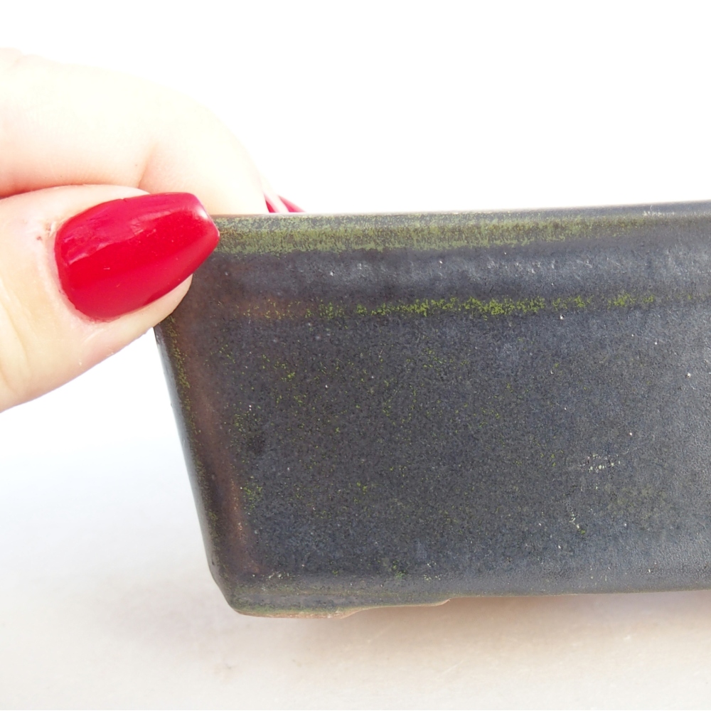 Cuenco bonsái de cerámica 11,5 x 8,5 x 4,5 cm, gris