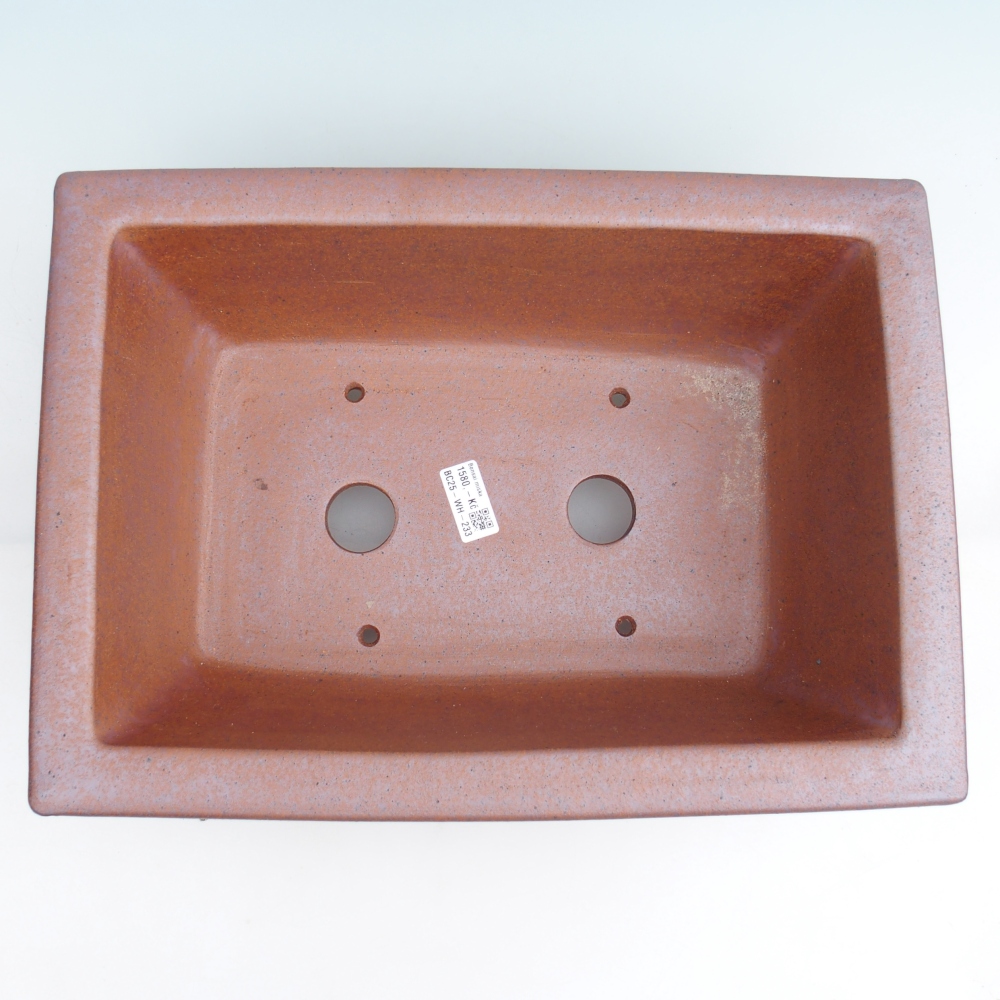 Cuenco bonsái de cerámica 41 x 29,5 x 13,5 cm, color metálico