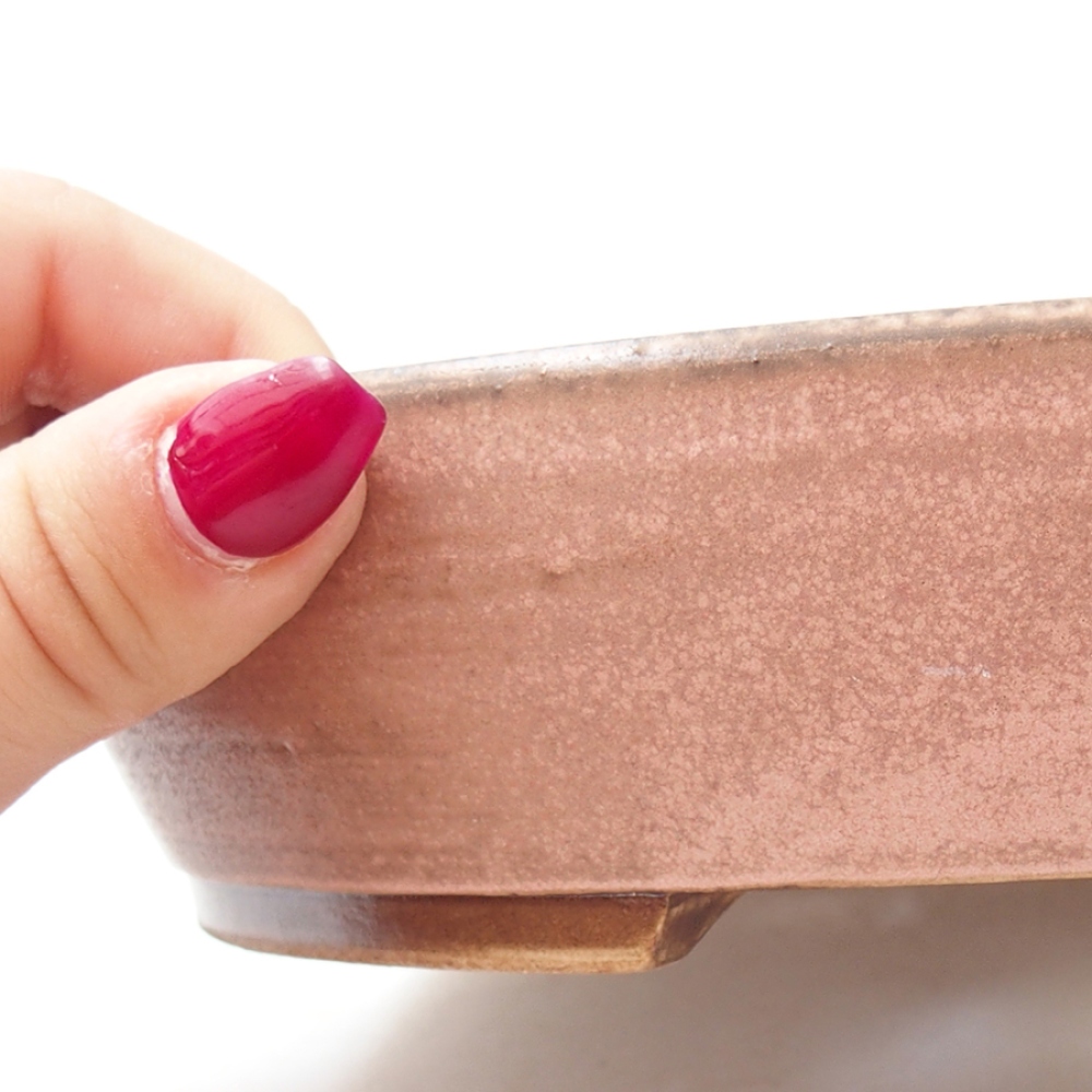 Cuenco bonsái de cerámica 20,5 x 18,5 x 4,5 cm, rosa