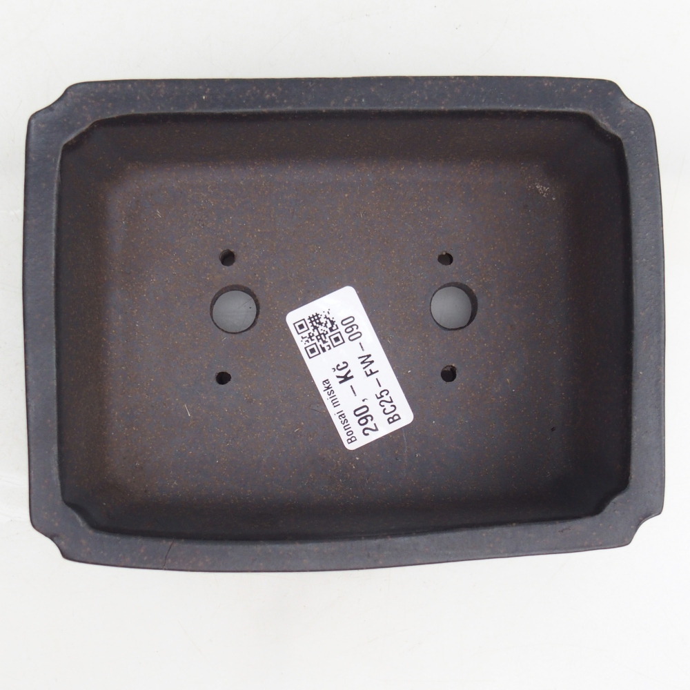 Cuenco bonsái de cerámica 15 x 11,5 x 5 cm, color ocre parduzco