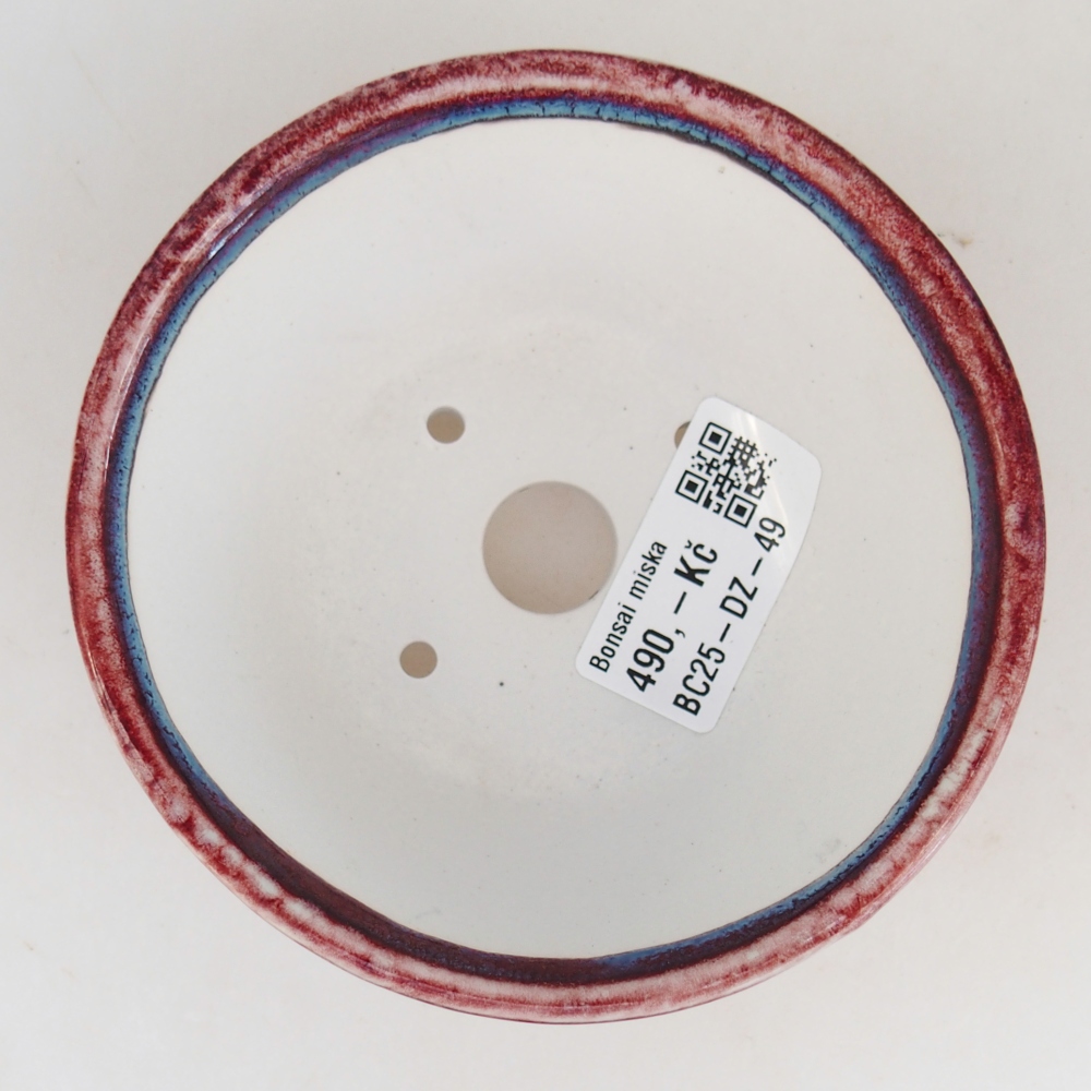 Cuenco bonsái de cerámica 10,5 x 10,5 x 5 cm, color burdeos