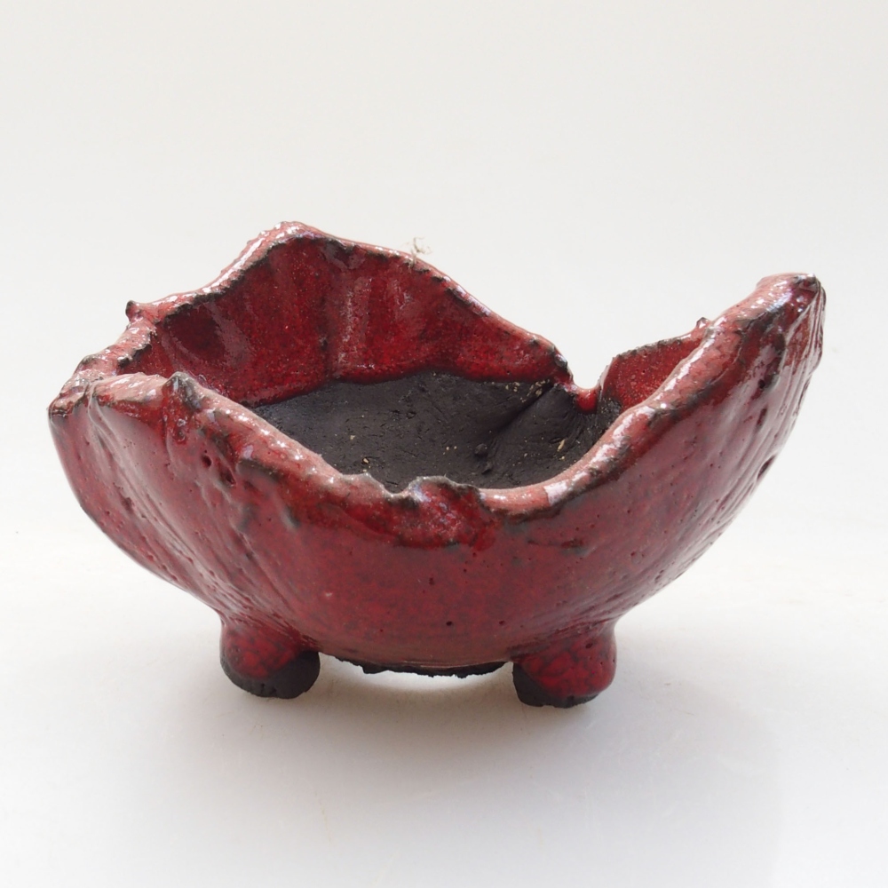 Concha de cerámica 8 x 7,5 x 5 cm , color rojo