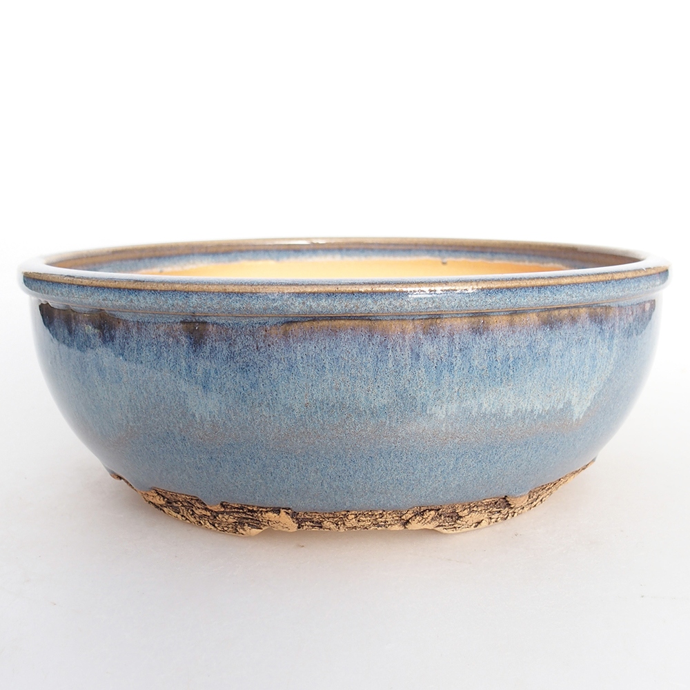 Cuenco bonsái de cerámica 19 x 19 x 7 cm, color azul
