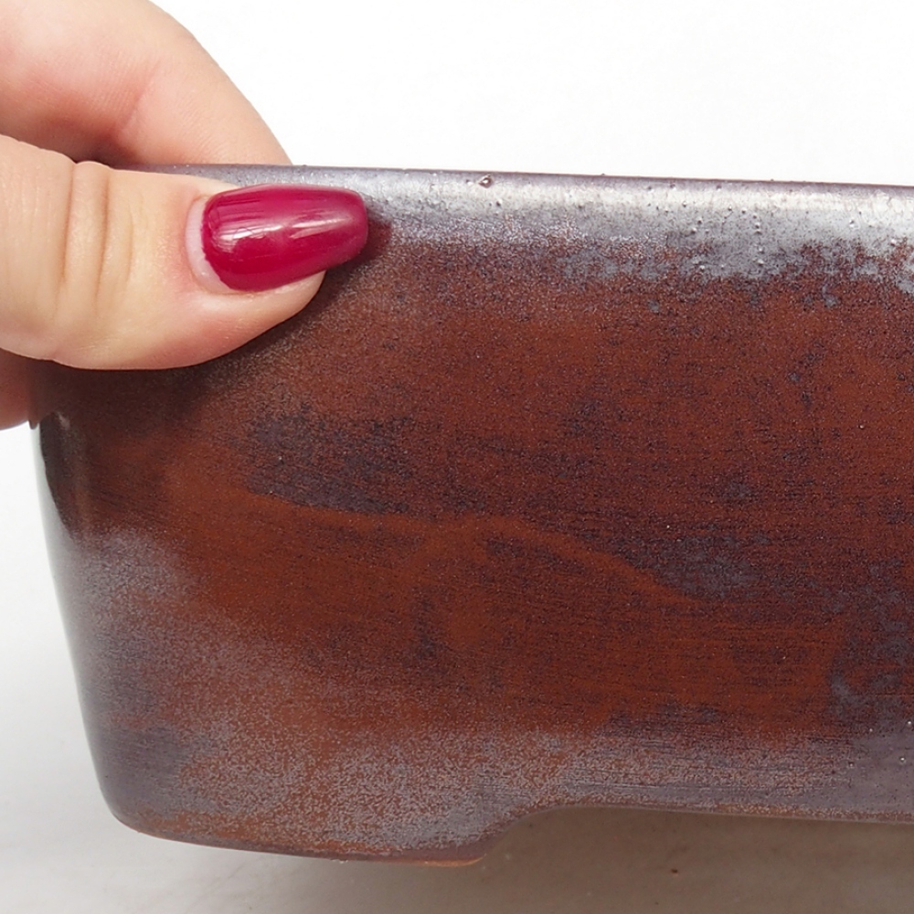 Cuenco bonsái de cerámica 23,5 x 18 x 7,5 cm, marrón