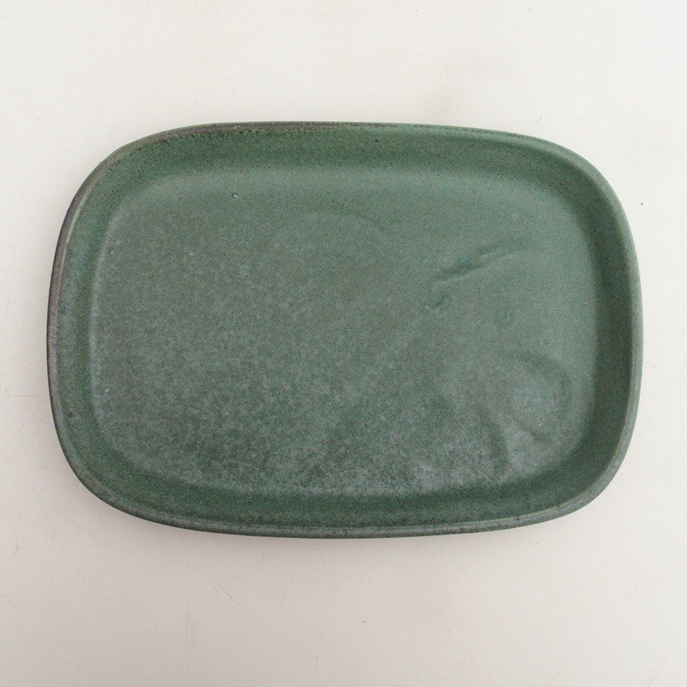 Cuenco bonsái + platillo H25 - 23 x 17 x 5,5 cm - verde