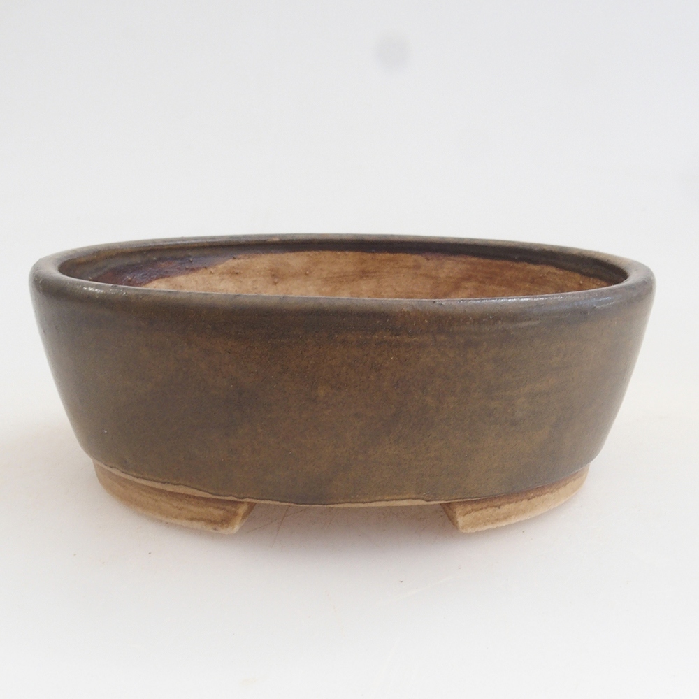 Cuenco bonsái de cerámica 10 x 8,5 x 4 cm, marrón