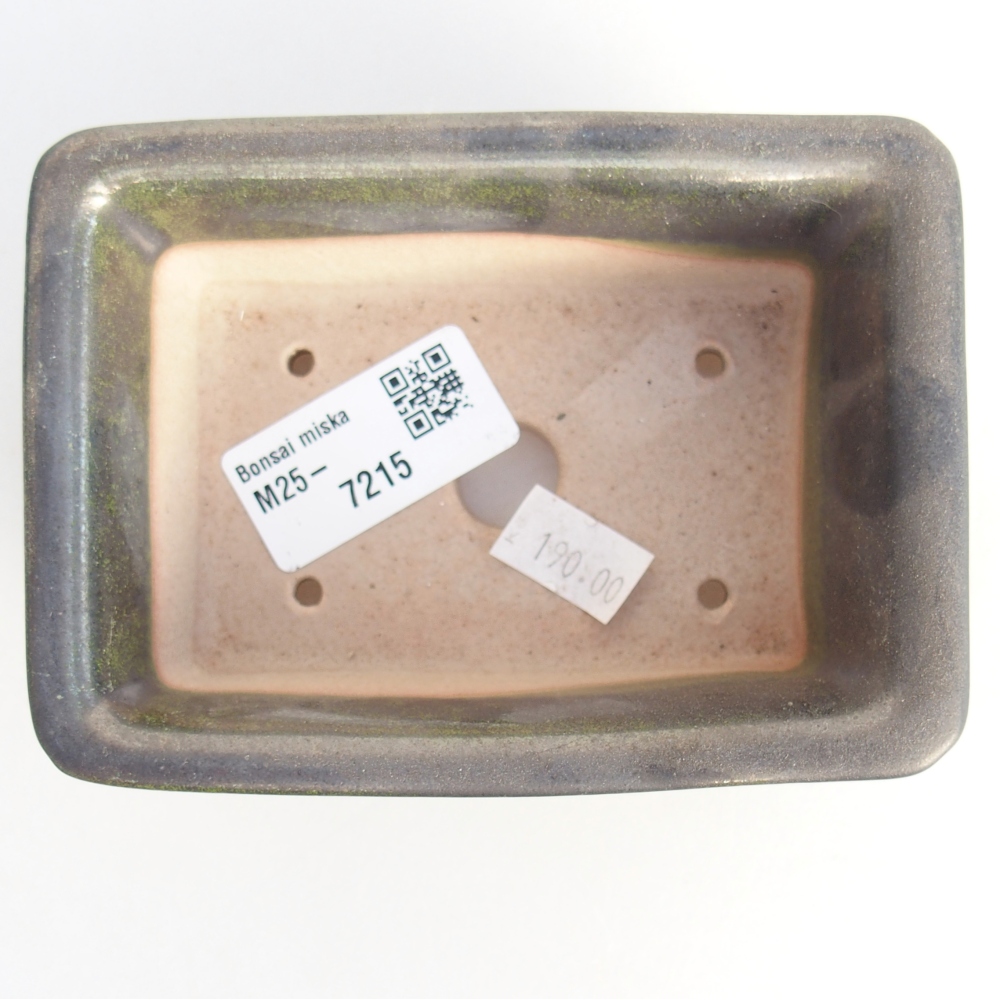 Cuenco bonsái de cerámica 11,5 x 8,5 x 4,5 cm, gris