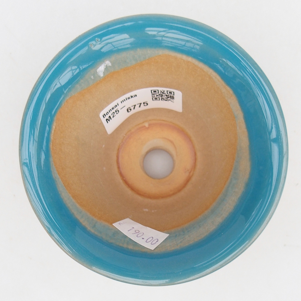 Cuenco bonsái de cerámica 10,5 x 10,5 x 7 cm, color azul