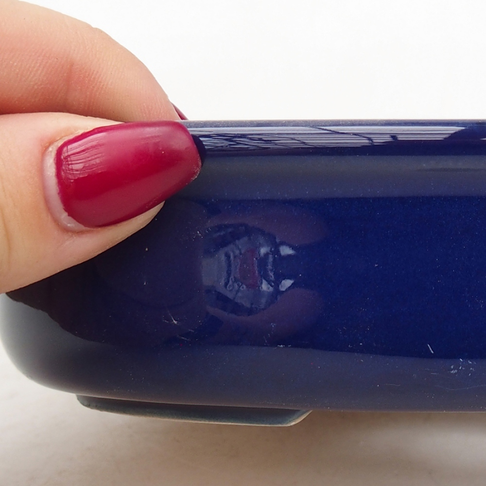 Cuenco bonsái de cerámica 15 x 11 x 3,5 cm, color azul