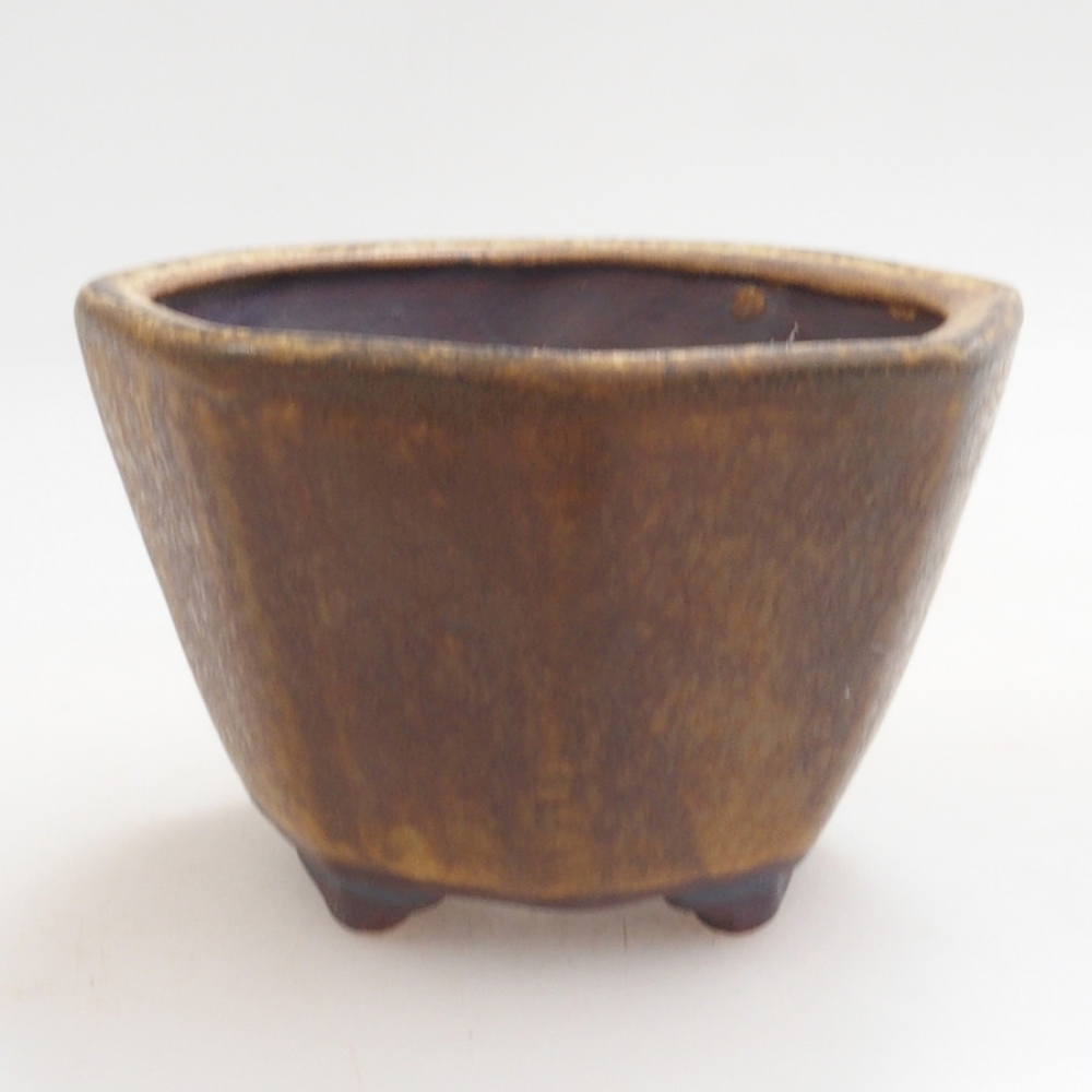 Cuenco bonsái de cerámica 10 x 8,5 x 4 cm, marrón
