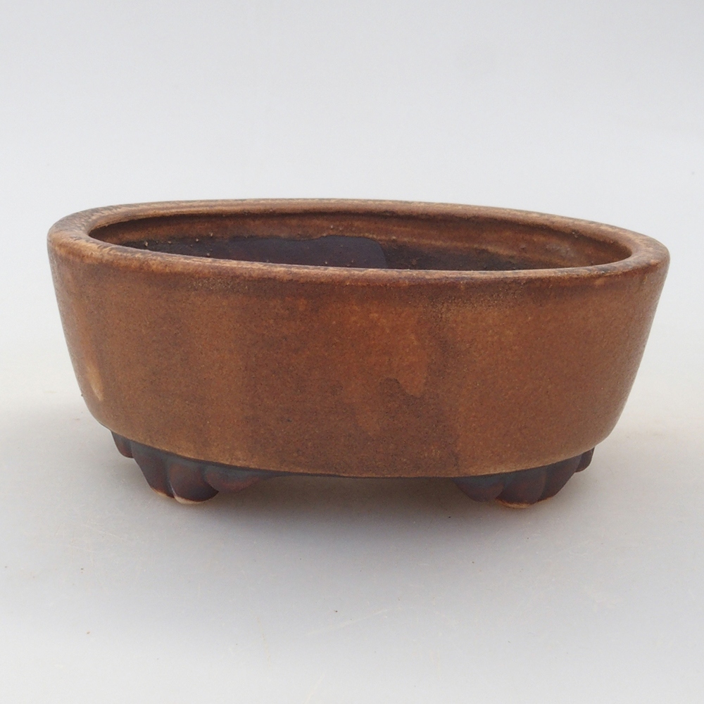 Cuenco bonsái de cerámica 10 x 8,5 x 4 cm, marrón