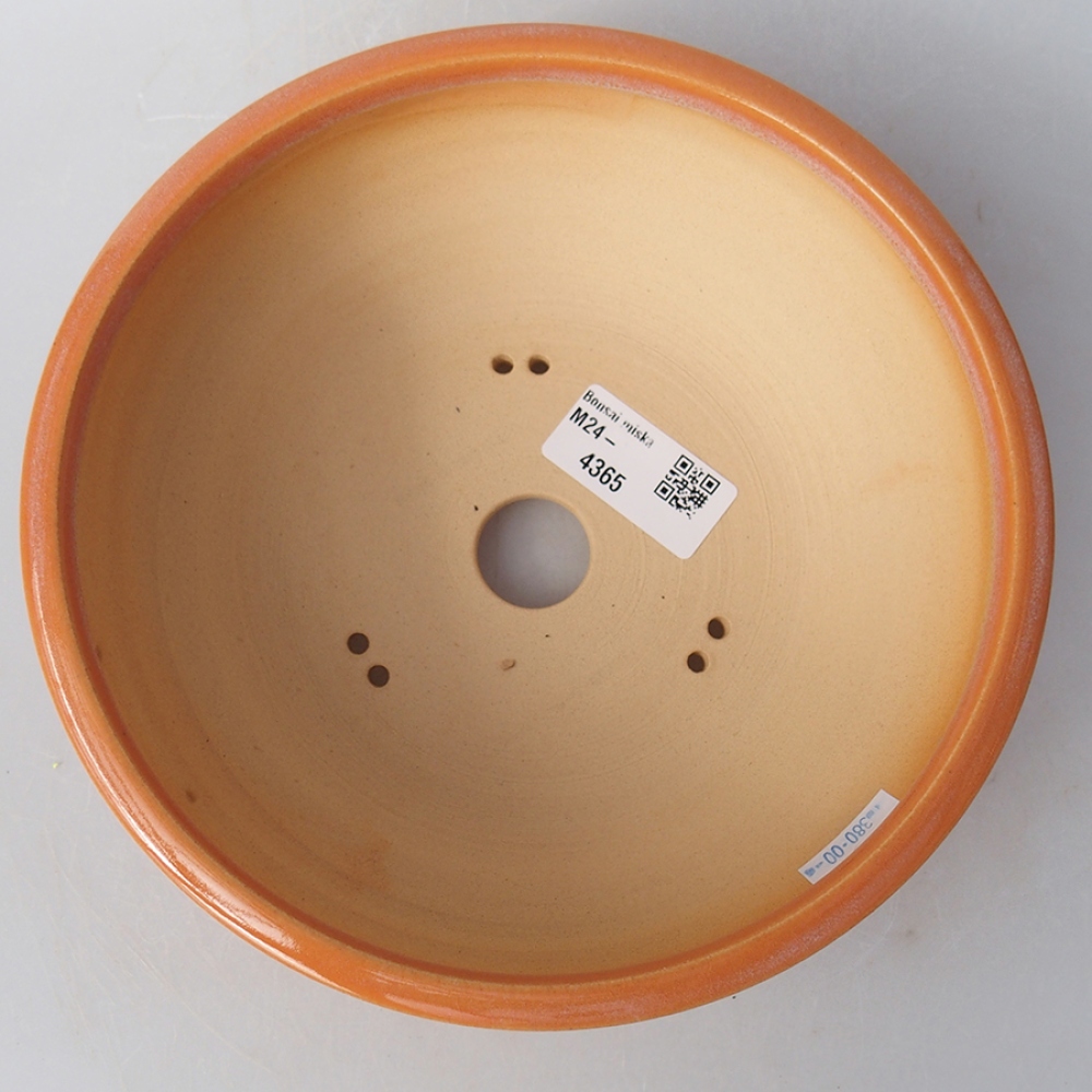 Cuenco bonsái de cerámica 18,5 x 18,5 x 6,5 cm, naranja